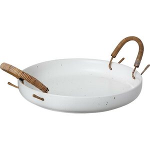 Ernst Keraaminen tarjotin kahvoilla 25cm, valkoinen/pisteet