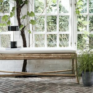 House Doctor Sedeo bench with cushions 130 cm, natural