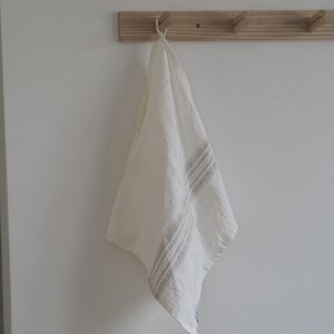 Heaven Linen Käsi/keittiöpyyhe raita 44 x 65 cm, luonnonvalkoinen/pellava