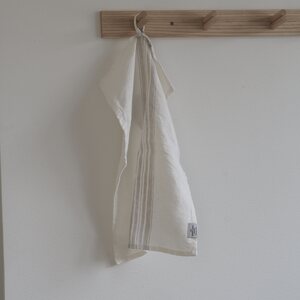 Heaven Linen Vieraspyyhe raita 31 x 47 cm, luonnonvalkoinen/pellava