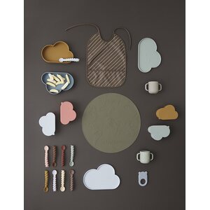 OYOY Chloe cloud lautanen ja kulho, ice blue/choko