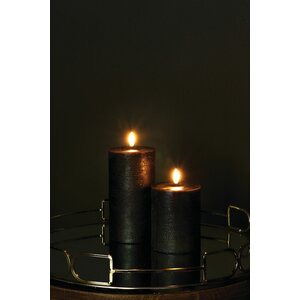 Uyuni Led-kynttilä rustiikki 7,8 x 20 cm, forest black