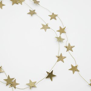 House Doctor garland Stars 150cm, antique brass finished