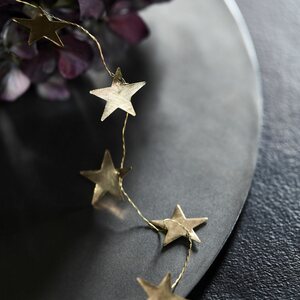House Doctor garland Stars 150cm, antique brass finished