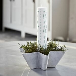 House Doctor calendar candle Shine 30 cm, white/green