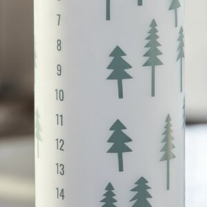 House Doctor calendar candle Shine 30 cm, white/green