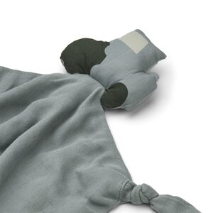 Liewood Agnete cuddle cloth, Tractor blue fog multi mix