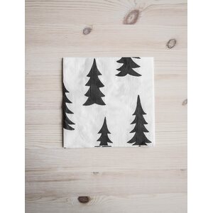 Fine Little Day Gran servetit 33 x 33 cm 25 kpl/pkt, valkoinen/musta