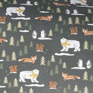 Lahjapaperi 57 cm x 2 m, talvinen metsä