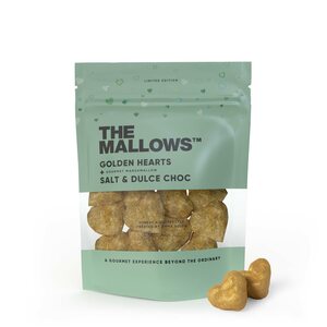 The Mallows Golden hearts vaahtokarkit suola & dulce suklaa 90g