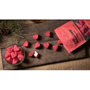 The Mallows Mallows hearts vaahtokarkit, vadelma ja valkosuklaa 90 g