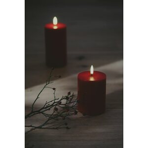 Uyuni Led-kynttilä rustiikki 7,8 x 15 cm, carmine red
