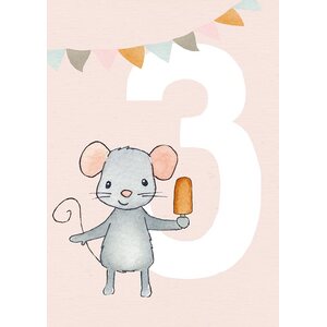Henna Adel 2-part greeting card for a 3-year-old