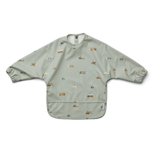 Liewood Merle cape bib, Vehicles/dove blue mix
