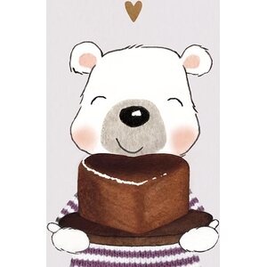 Henna Adel Teddy bear with a cake postcard