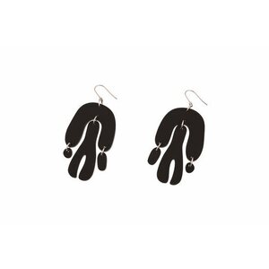 Littlebit Design pehmeälinjaiset MORE BLACK -koukkukorvakorut 80 mm