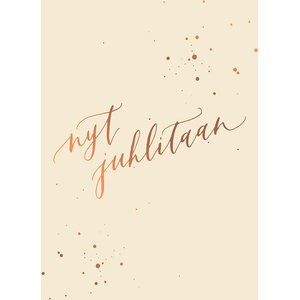Kalligrafiastudio Nyt juhlitaan -kortti