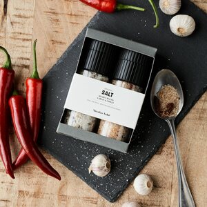 Nicolas Vahe Lahjapakkaus suolaseokset luomu Secret blend ja valkosipuli & chili