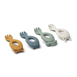 Liewood Liva silicone fork 4 - pack Faune green multi mix