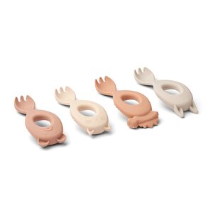 Liewood Liva silicone fork 4 - pack Rose multi mix
