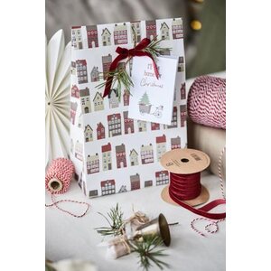 Ib Laursen Lahjapussi Christmas town M 18x28,5x10 cm