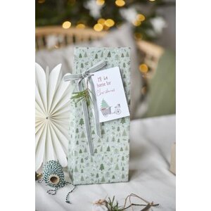 Ib Laursen Lahjapussi green Christmas forest S 12x30,5x7 cm