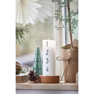 Ib Laursen Adventtikynttilä 20 cm valkoinen/harmaa