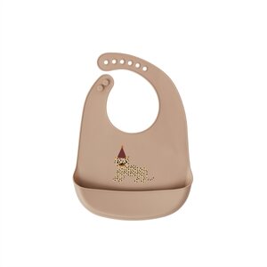 OYOY Leopard ruokalaput kaukalolla 2kpl/pkt, beige/sininen