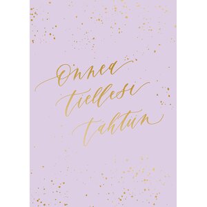 Kalligrafiastudio 2-osainen Onnea tiellesi tähtiin kortti