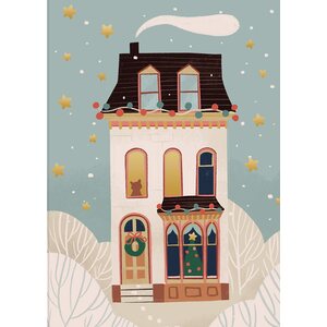 Kaisu Sandberg 2-part Christmas card Christmas house