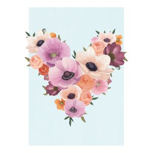 Henna Adel Heart with flowers postcard