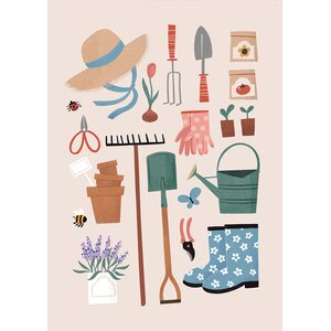 Kaisu Sandberg Garden tools postcard