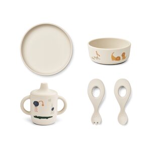 Liewood Ryle Printed Tableware Set, All together / Sandy