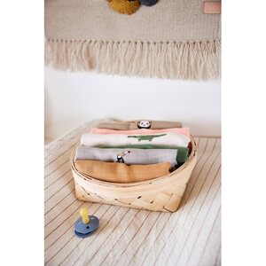 OYOY Crocodile Muslin Pack of 2, nude/olive