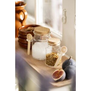 Ib Laursen Glass jar w/cork and wooden spoon 140 ml