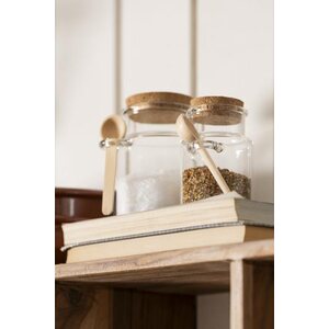 Ib Laursen Glass jar w/cork and wooden spoon 300 ml