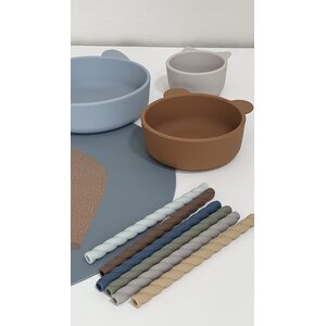 OYOY Mellow silikoniset pillit 16 cm 6 kpl/pkt, caramel/blue