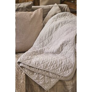 Ib Laursen Quilt 130 x 180 cm, white/soil coloured stripes
