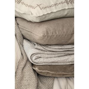 Ib Laursen Quilt 130 x 180 cm, white/soil coloured stripes