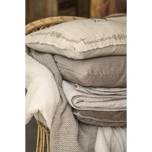 Ib Laursen Quilt 130 x 180 cm, white/soil coloured stripes