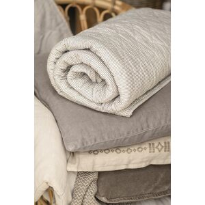 Ib Laursen Quilt 130 x 180 cm, white/soil coloured stripes