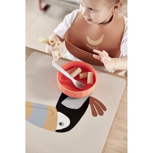 OYOY Yummy silicone bib pack of 2 19 x 27 cm, caramel/butter