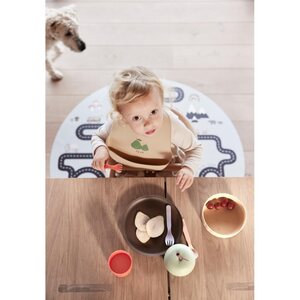 OYOY Yummy silicone bib pack of 2 19 x 27 cm, minty/camel