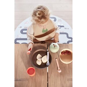 OYOY Yummy silicone bib pack of 2 19 x 27 cm, minty/camel