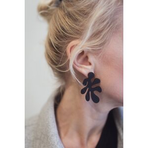 Littlebit Design Ahvenanmaa nappikorvakorut matta musta, 58 mm
