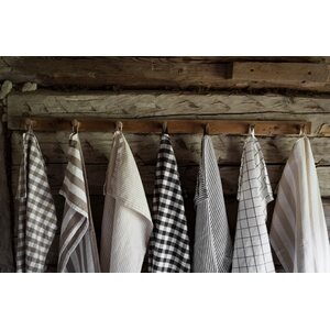 Ernst Checkered kitchen towel 47 x 70 cm, dark brown/white
