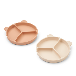 Liewood Stacy divider suction plate 2-pack, Tuscany rose / Apple blossom