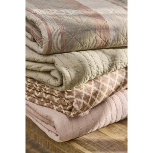 Ib Laursen Quilted blanket 130 x 180 cm, beige/brown/rust
