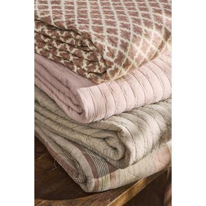 Ib Laursen Quilted blanket 130 x 180 cm, beige/brown/rust