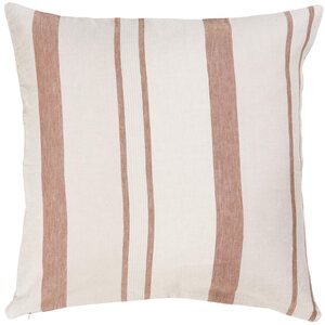 Ib Laursen Striped cushion cover linen 50 x 50 cm, off-white/brown
